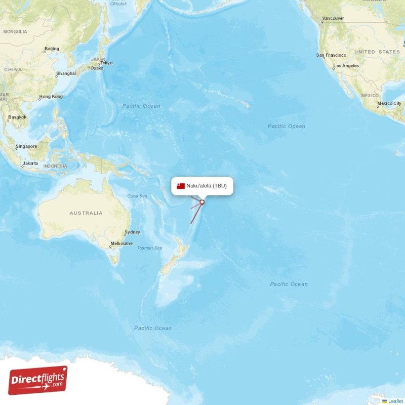 Direct flights from Nuku'alofa to Sydney, TBU to SYD nonstop