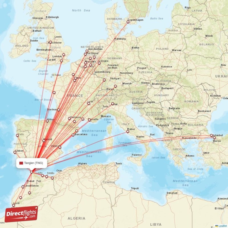 Direct flights to Tangier TNG, Morocco
