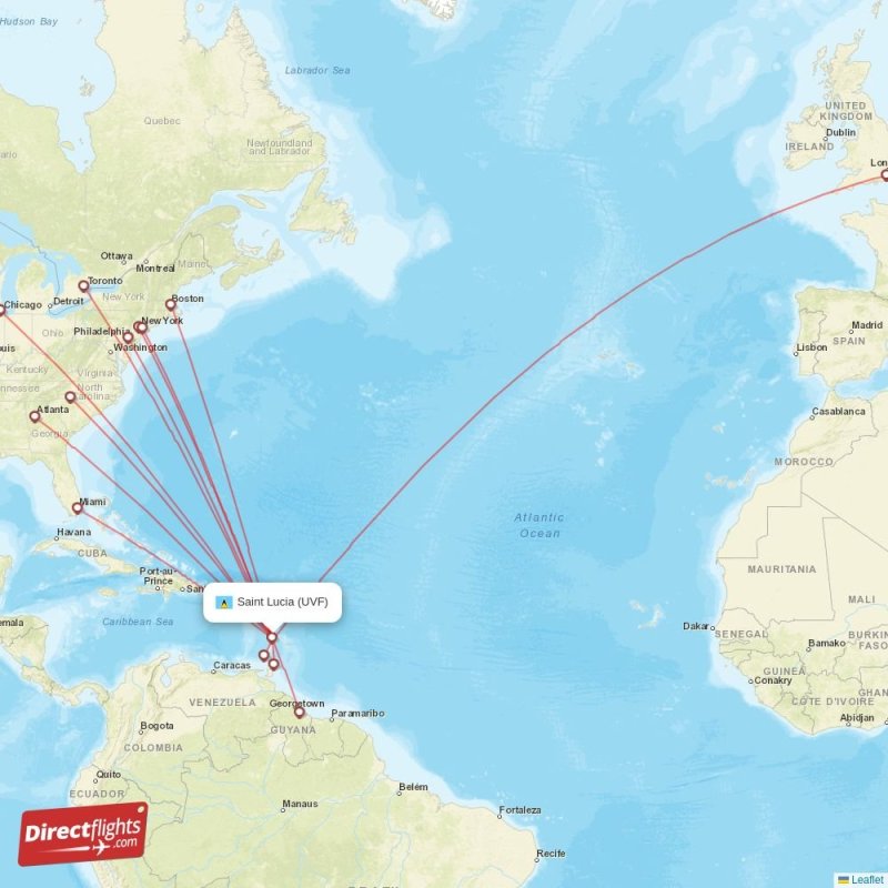 Direct flights to Saint Lucia UVF, Saint Lucia