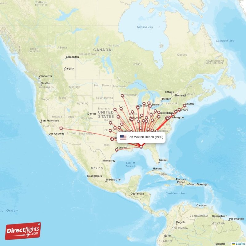 Direct flights from Fort Walton Beach 31 destinations VPS, USA