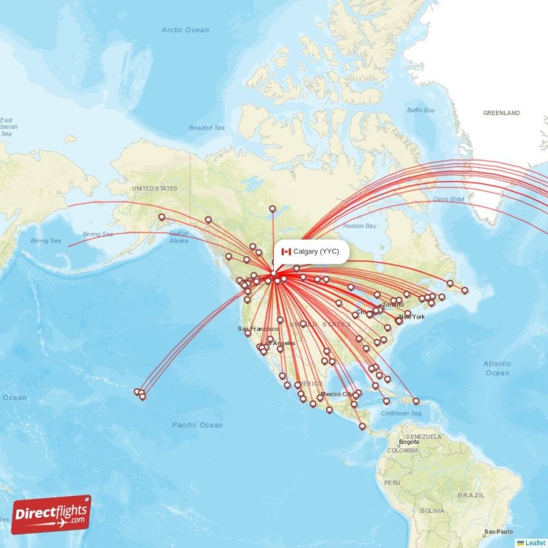 Direct flights from Calgary 96 destinations YYC, Canada