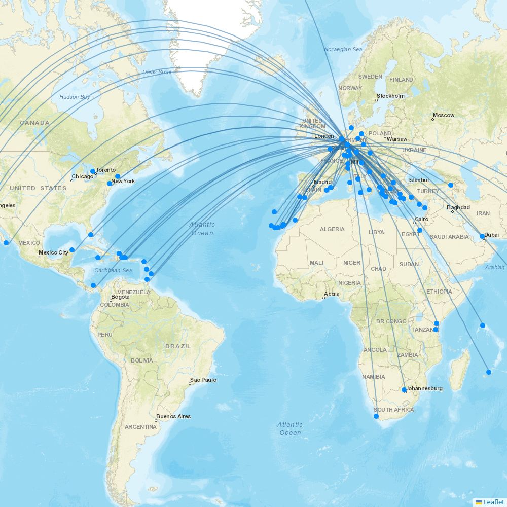 Condor routes 2024 interactive map with all flights Flight Routes