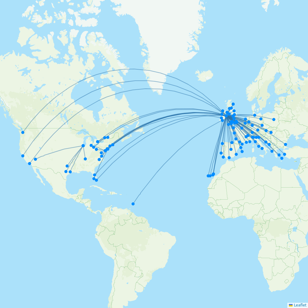 Aer Lingus routes 2024 map with all flights Flight Routes