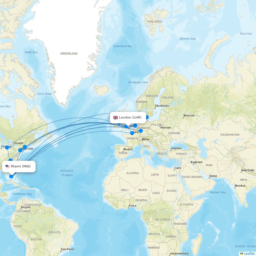 Virgin Atlantic airline info and route map Flight Routes