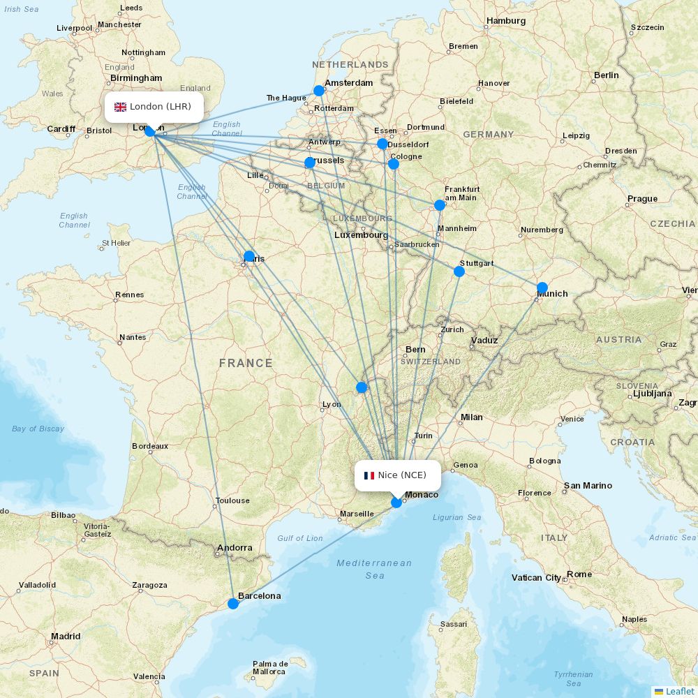 British Airways airline info and route map Flight Routes