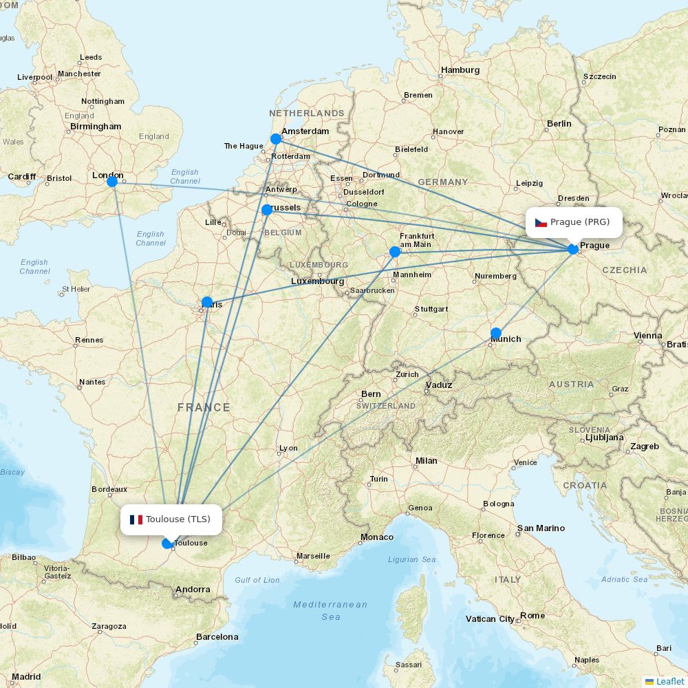 SmartWings airline routes (QS) 2025, map Flight Routes(05)