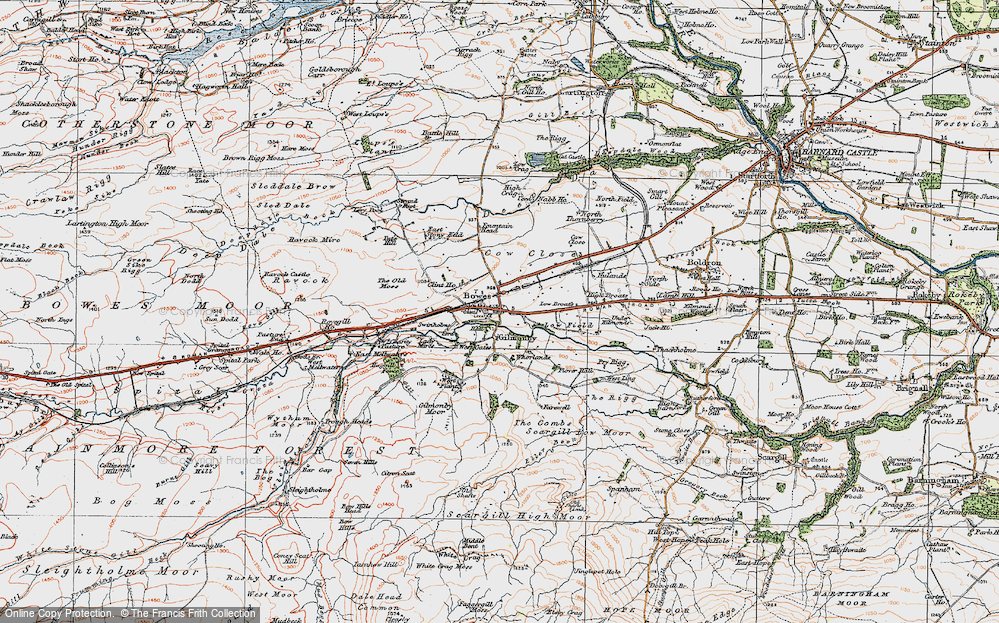 Historic Ordnance Survey Map of Bowes, 1925 Francis Frith