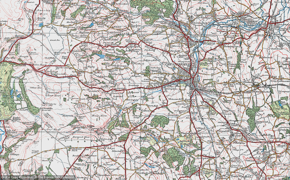 Historic Ordnance Survey Map of Brookside, 1923