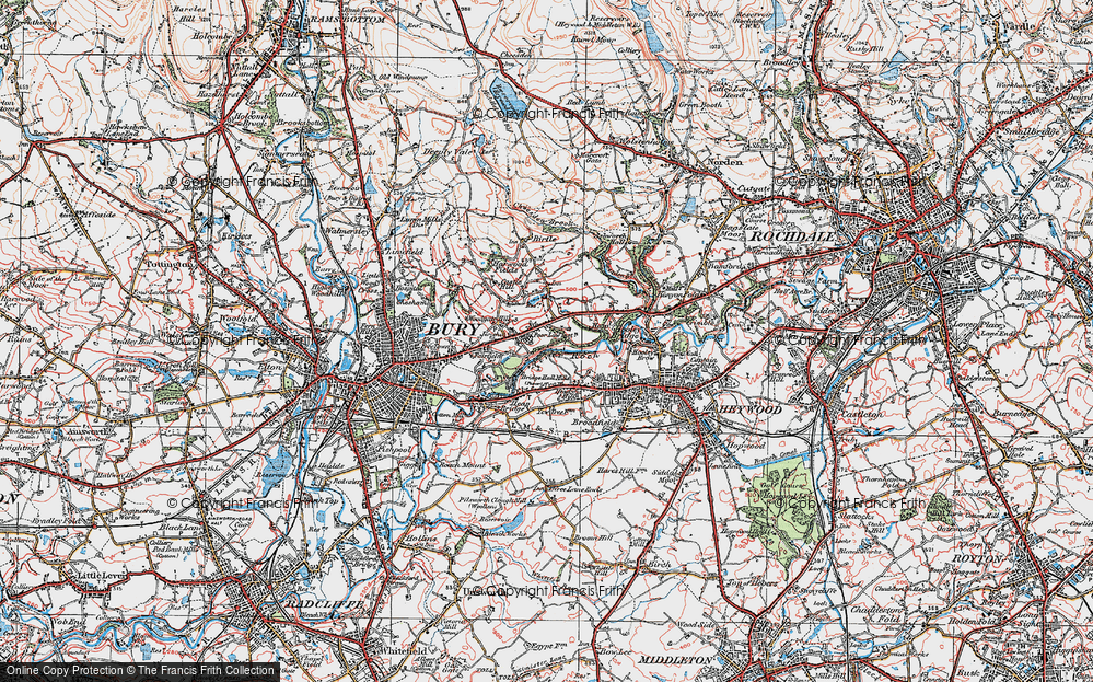 Historic Ordnance Survey Map of Jericho, 1924