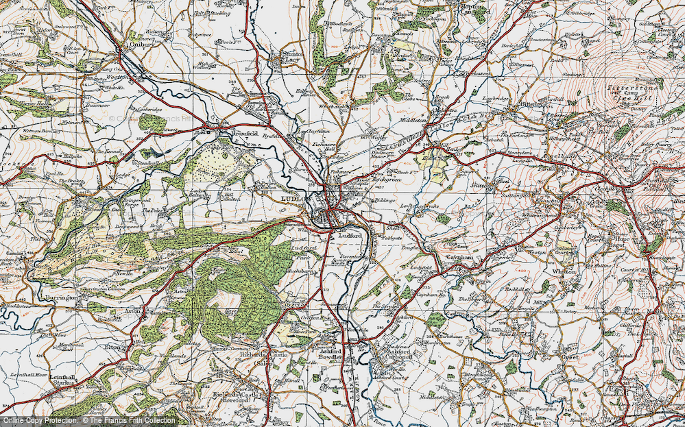 Historic Ordnance Survey Map of Ludlow, 1921 Francis Frith