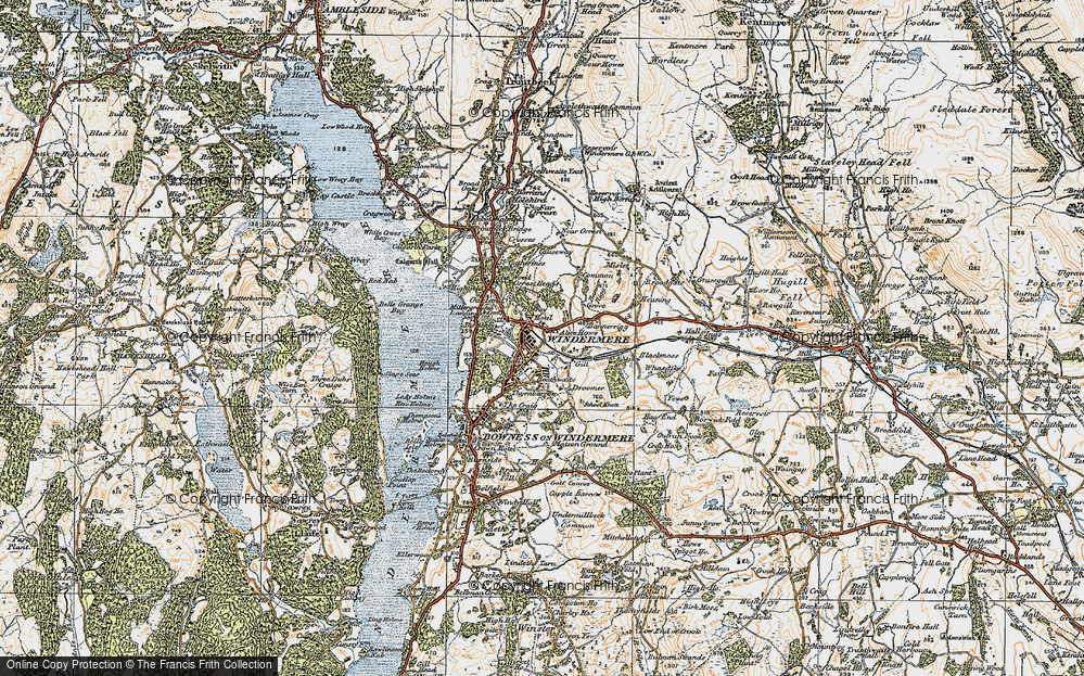 Historic Ordnance Survey Map of Windermere, 1925