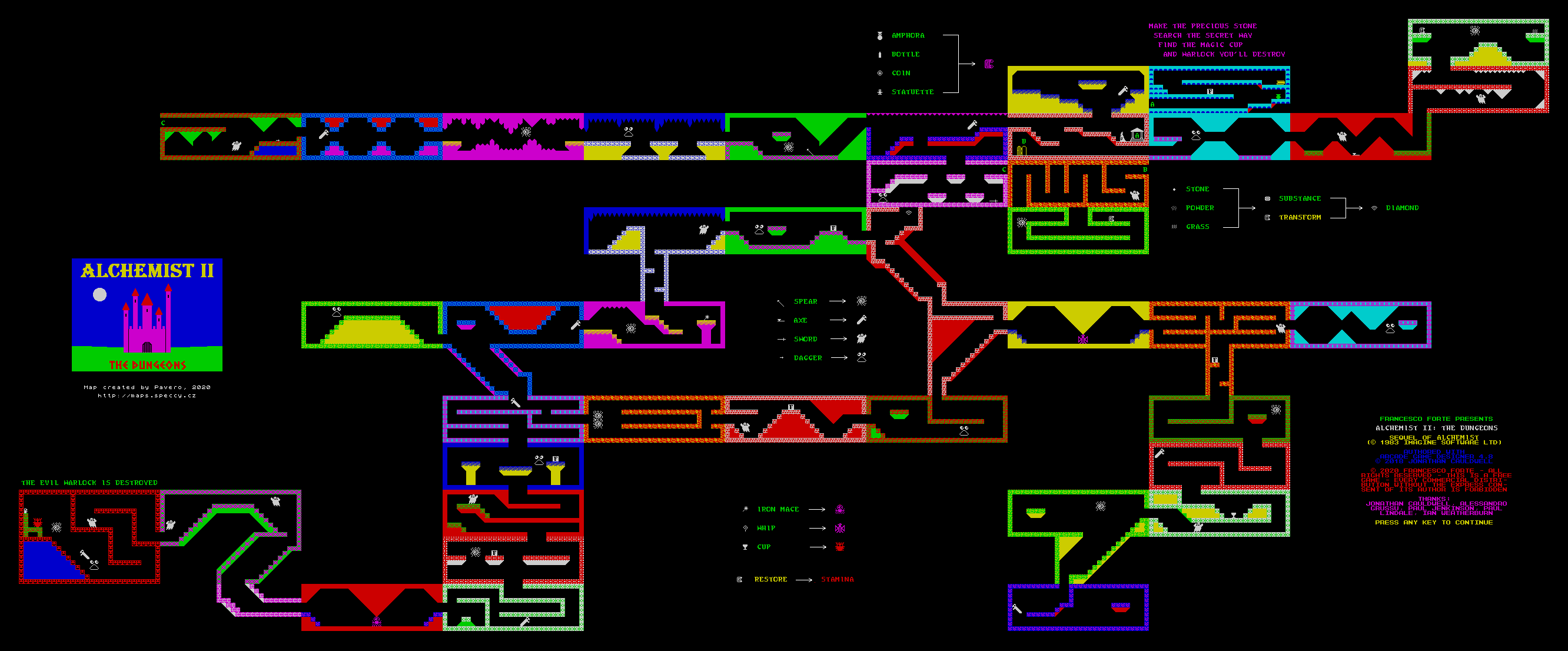 ZXSpectrum Games přímé odkazy na mapy
