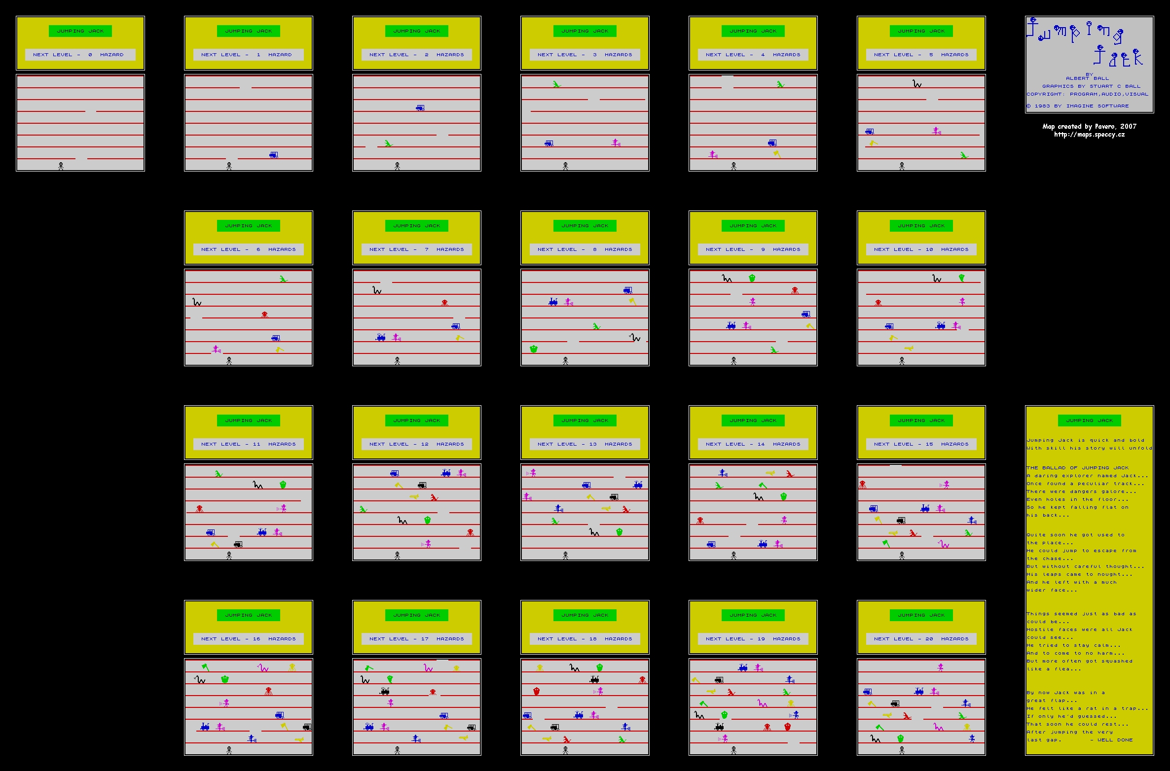 ZXSpectrum Games Jumping Jack mapa