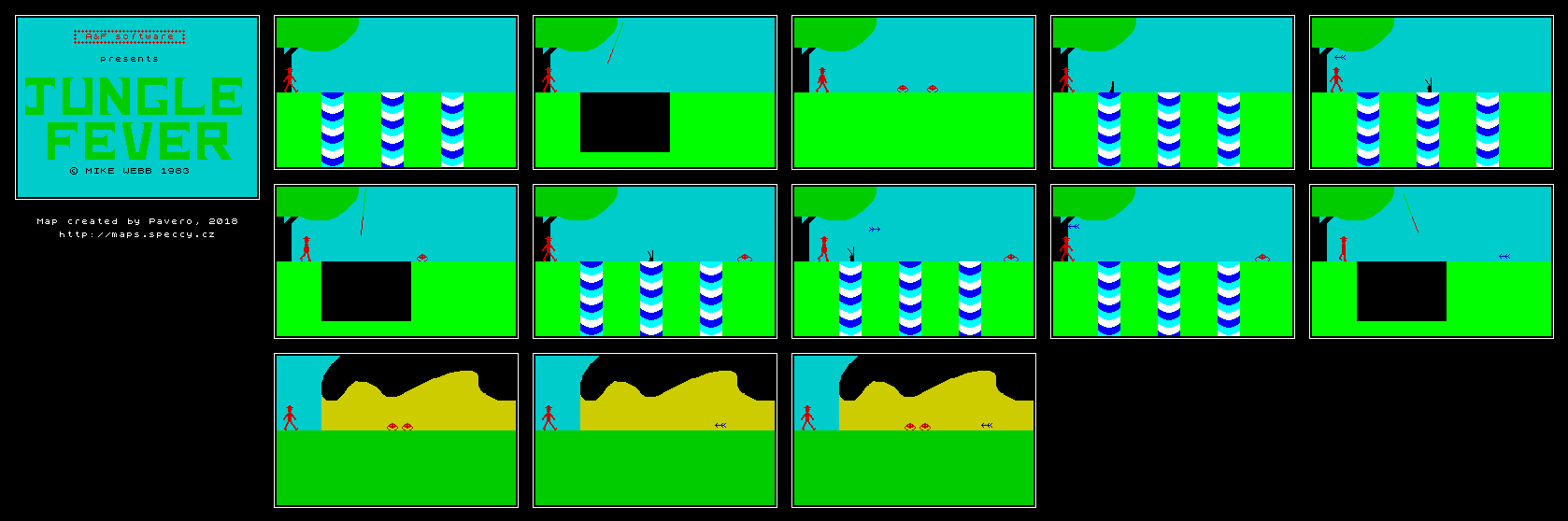 ZXSpectrum Games Jungle Fever mapa
