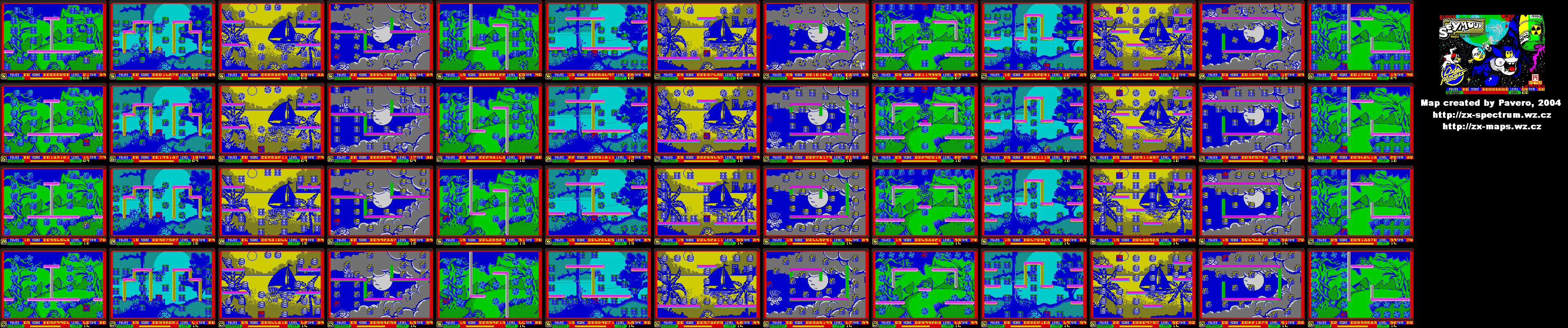 ZXSpectrum Games Seymour 4 Super Seymour Saves the mapa