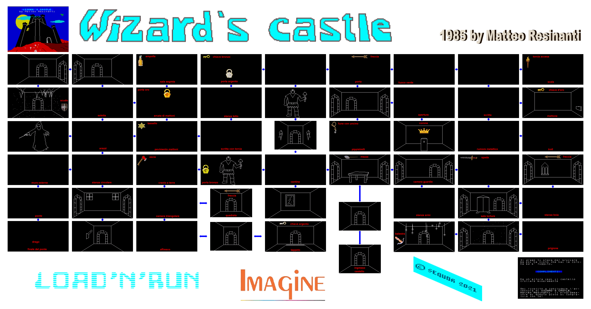 ZXSpectrum Games Wizard's Castle mapa