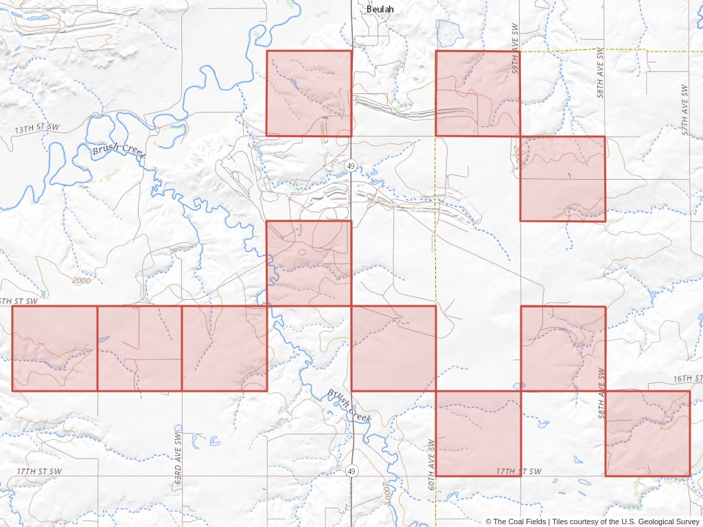 'Beulah Mine Coal Lease' 1,800 acres in Oliver, N.D. Established in