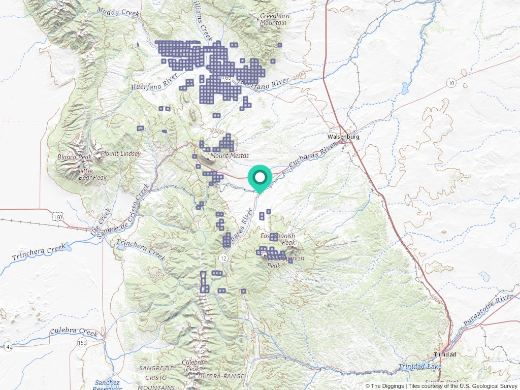 La Veta Colorado Map La Veta, Colorado Mining Claims And Mines The Diggings™