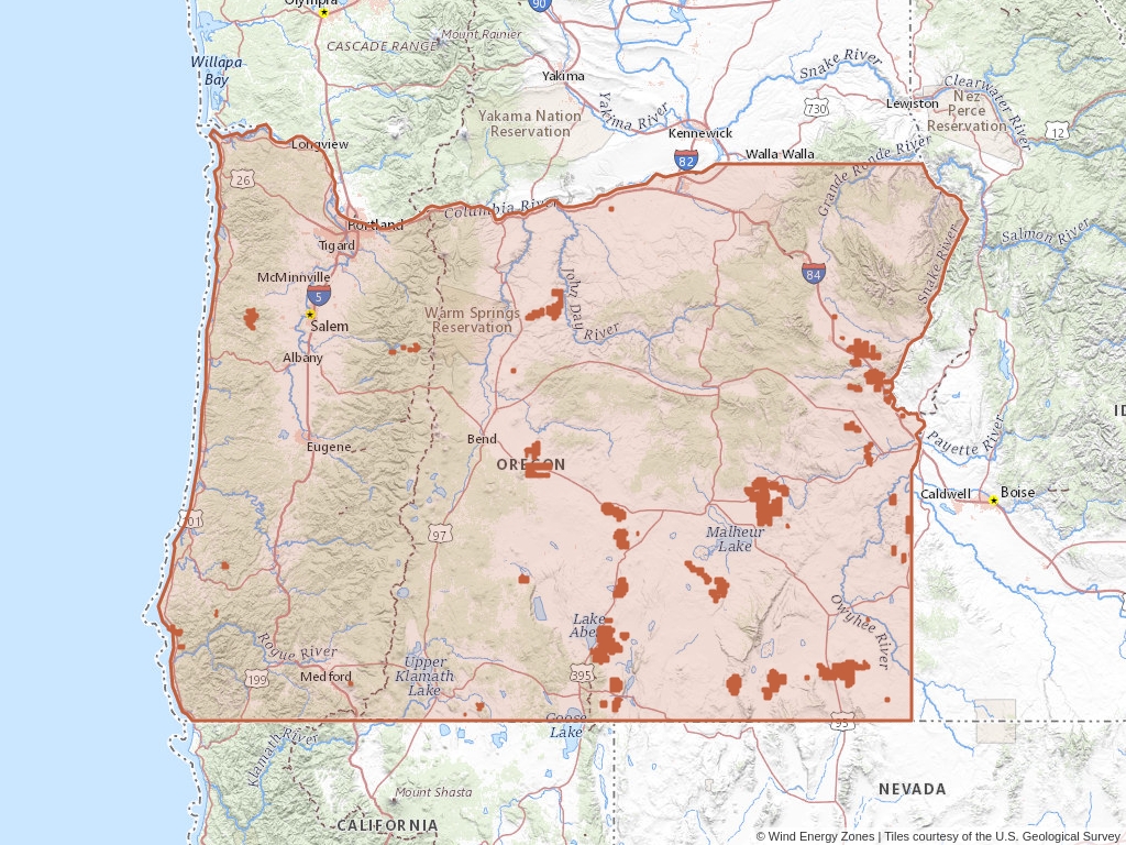 Wind Energy In Oregon Wind Energy Zones™