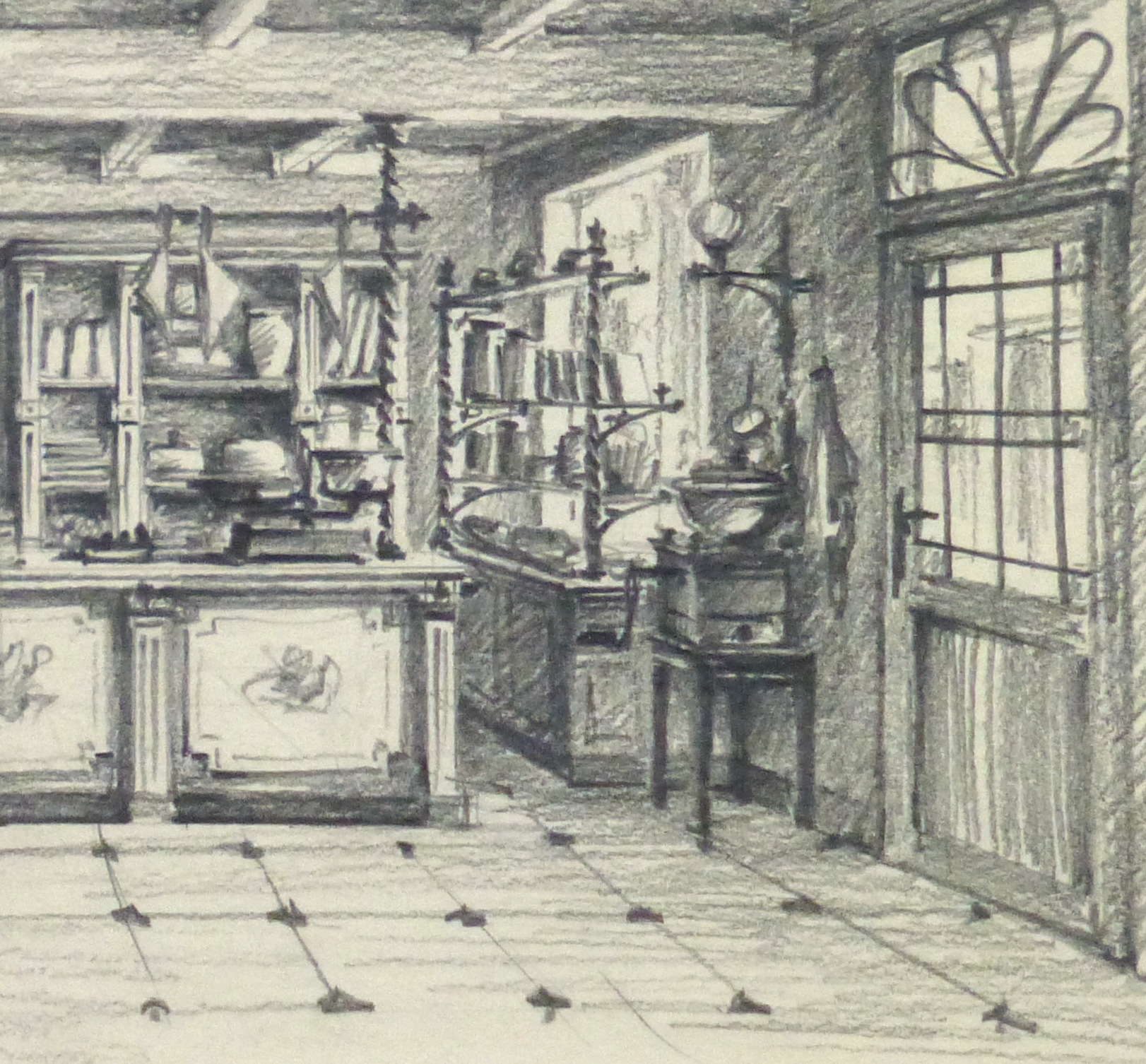 Pencil Drawing General Store, circa 1950