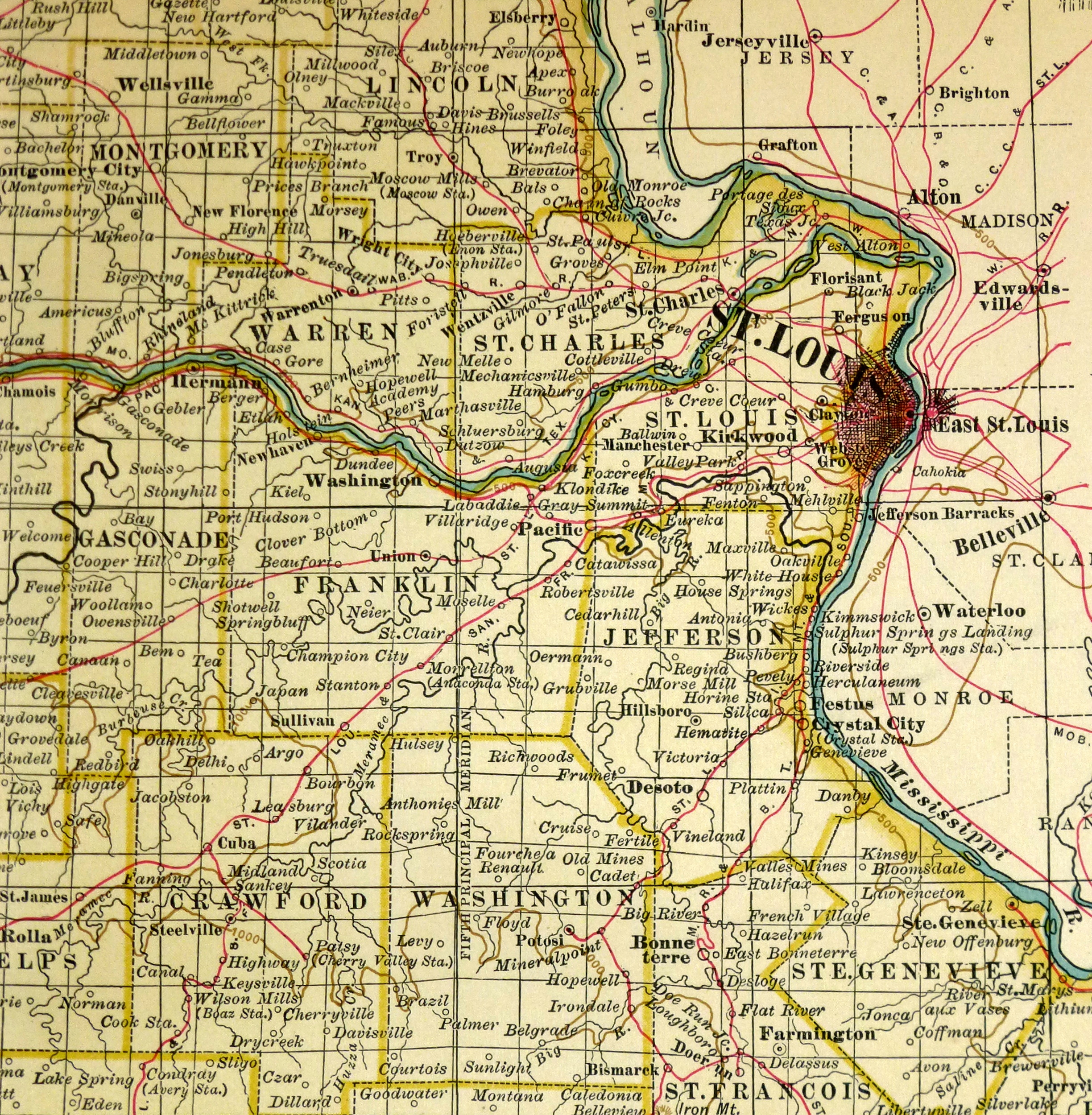 Map Of Southeast Missouri Southern Missouri, 1902 Original Art, Antique Maps & Prints