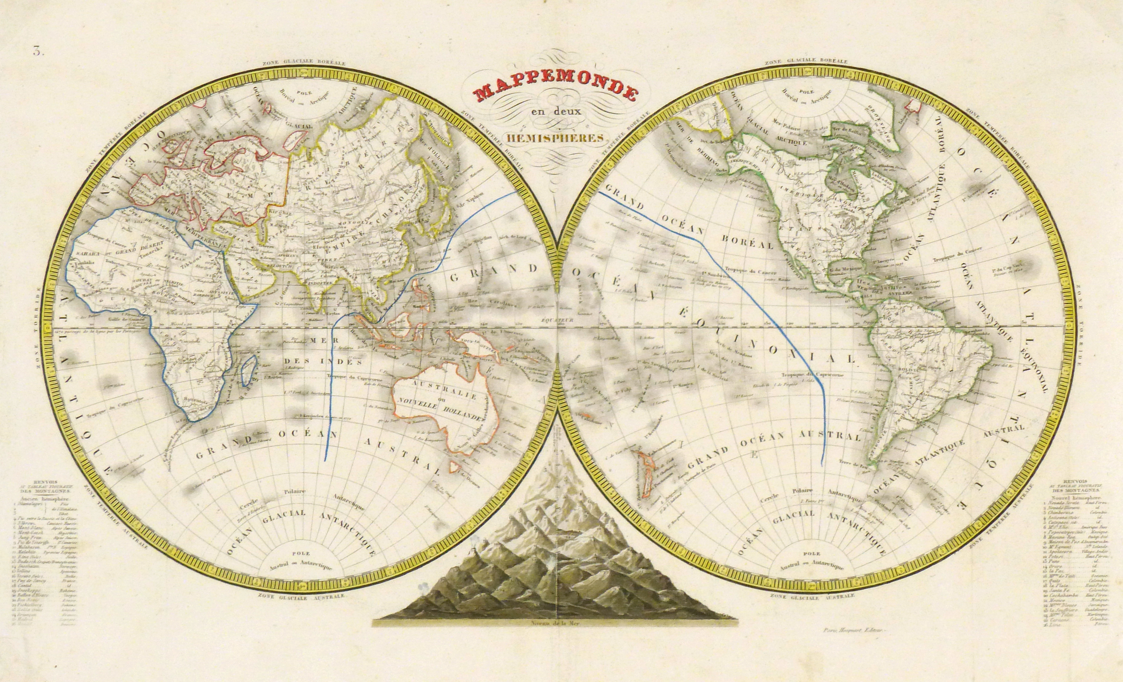 Map of the World, 1842 Original Art, Antique Maps & Prints