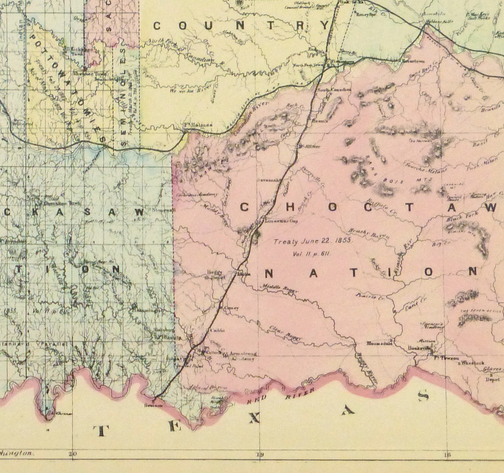 Map Oklahoma Indian Territory, 1884
