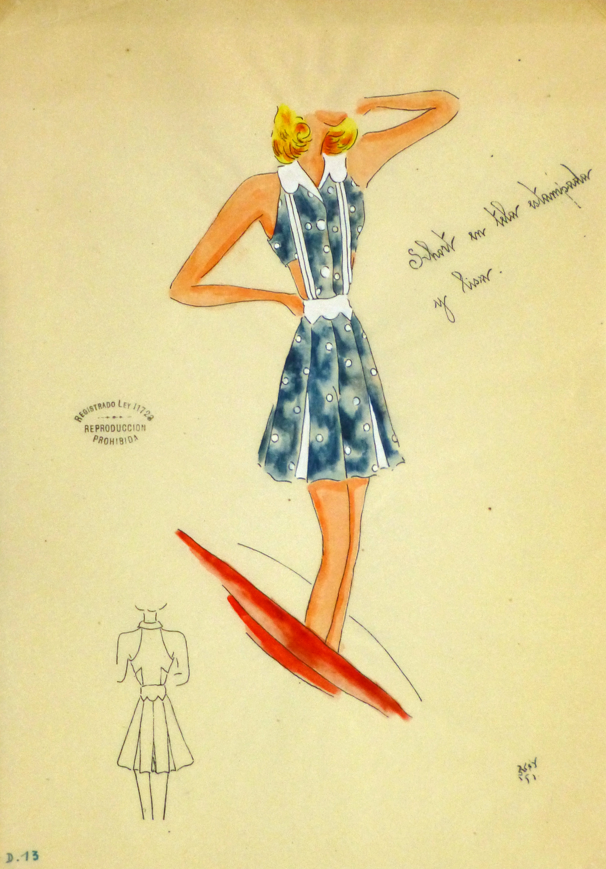 Fashion Sketch, circa 1950