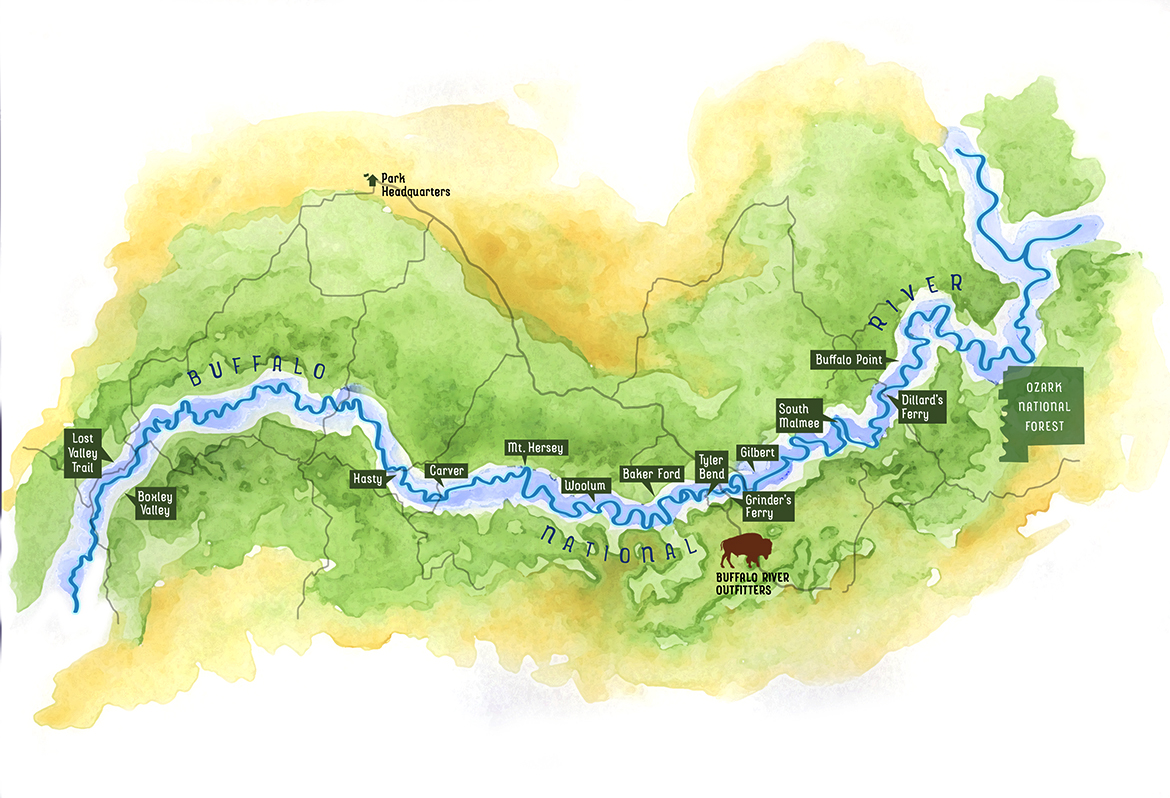 Buffalo River Campsite Map