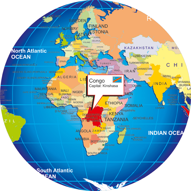 Congo In World Map congo Flag
