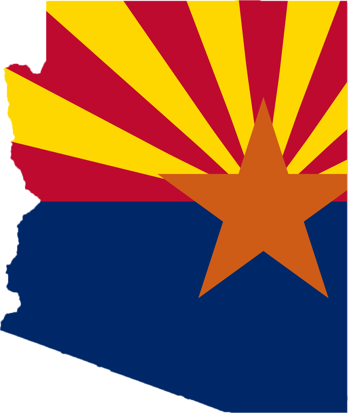 Arizona Map Whit Color Flag Arizona Flag Map •