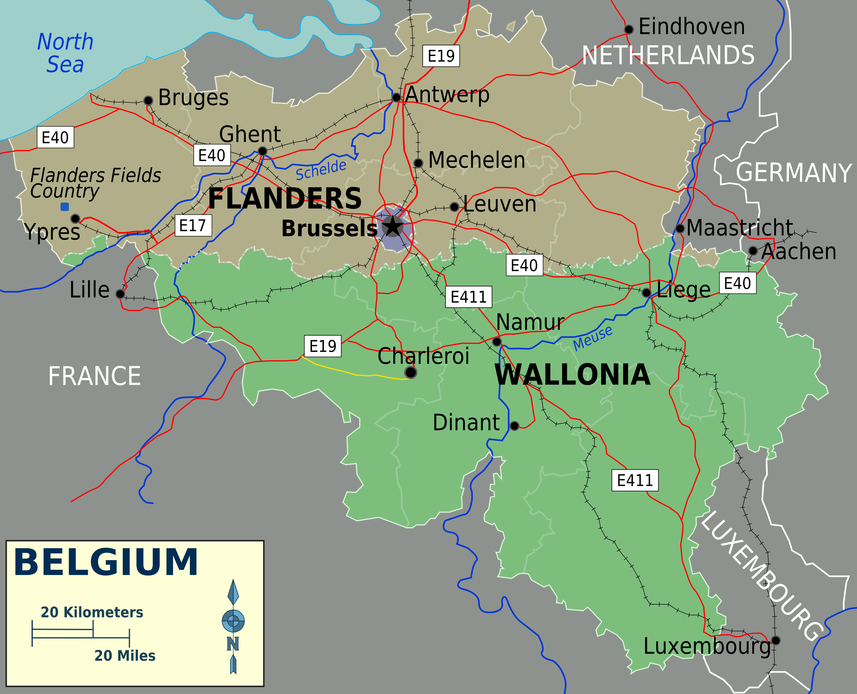 Belgium Map •