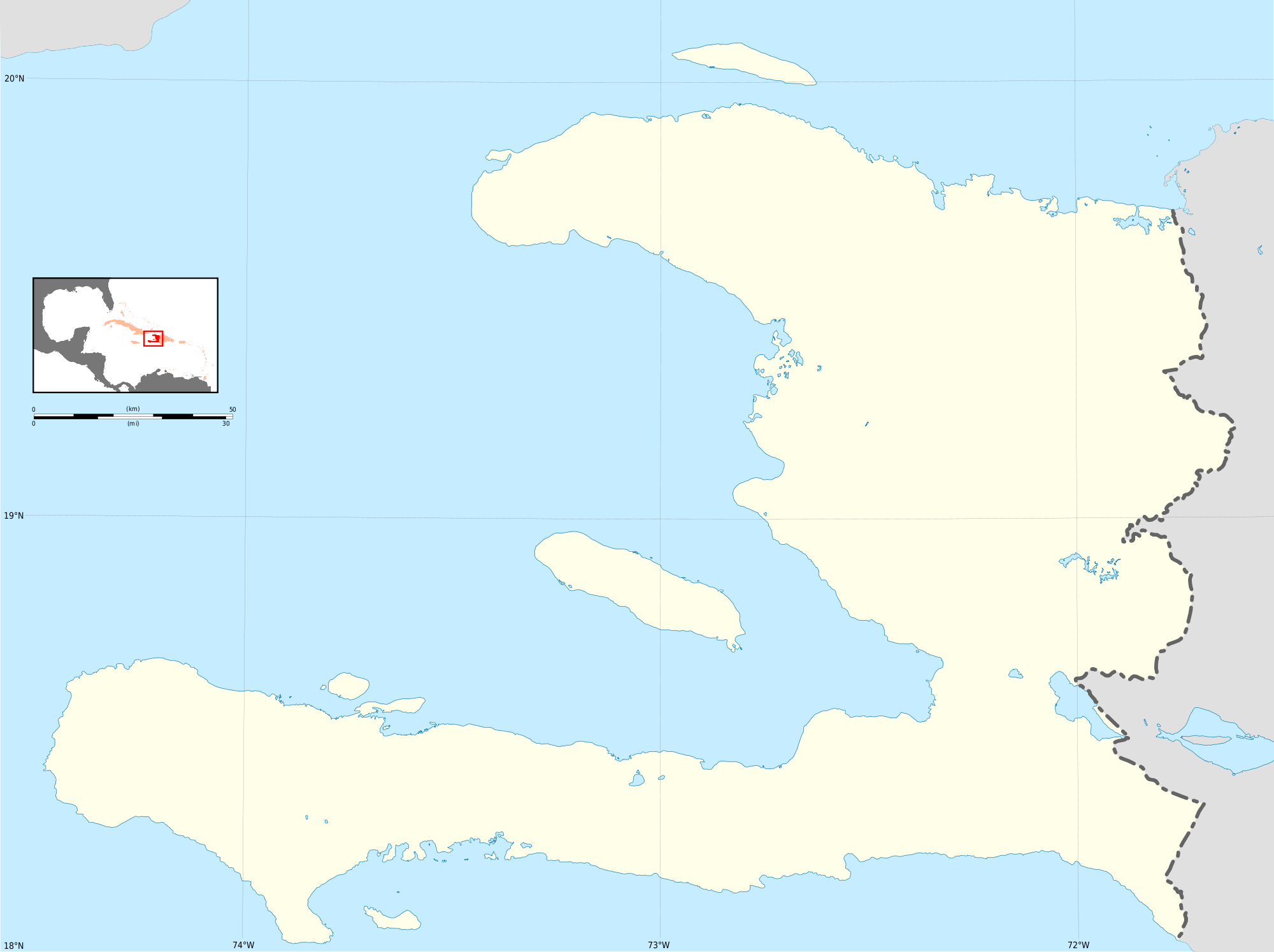 Haiti Blank Map •