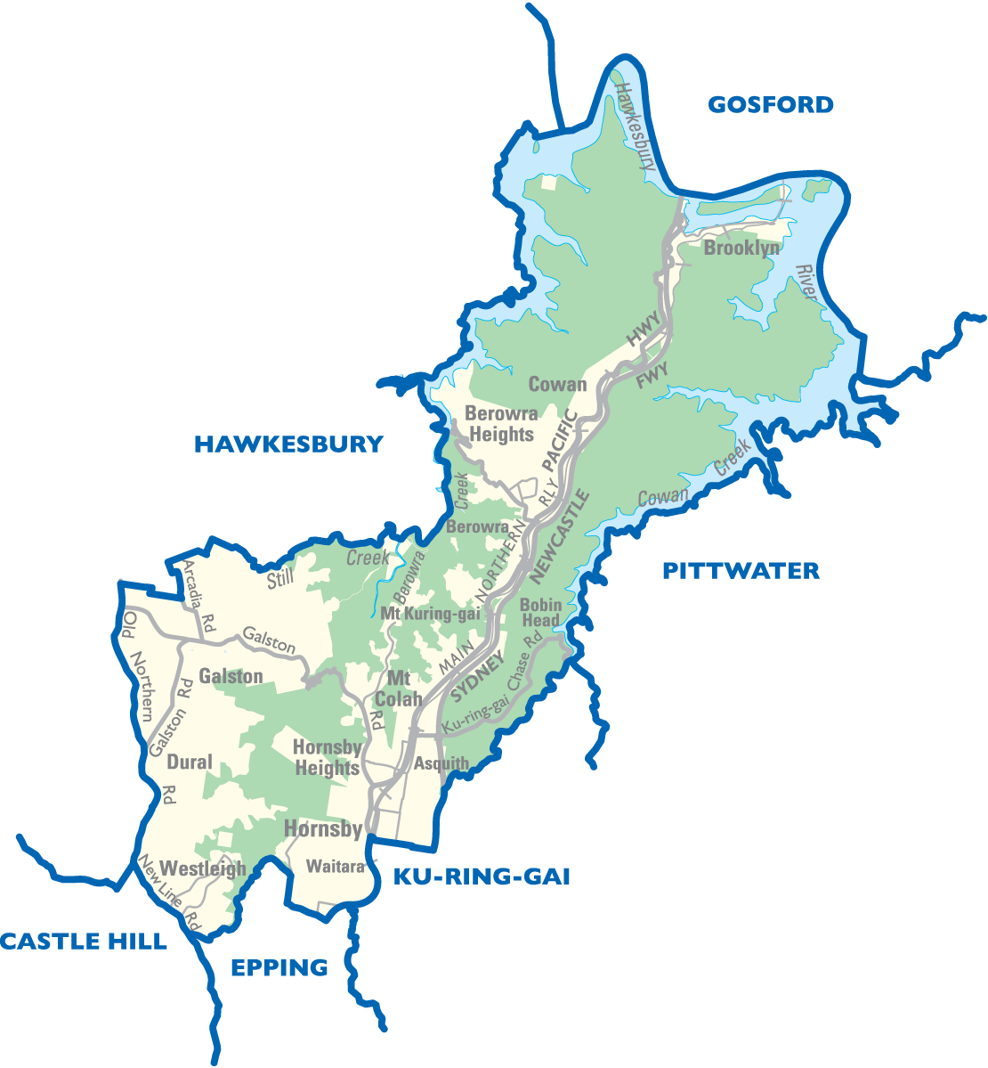 Hornsby City Map •