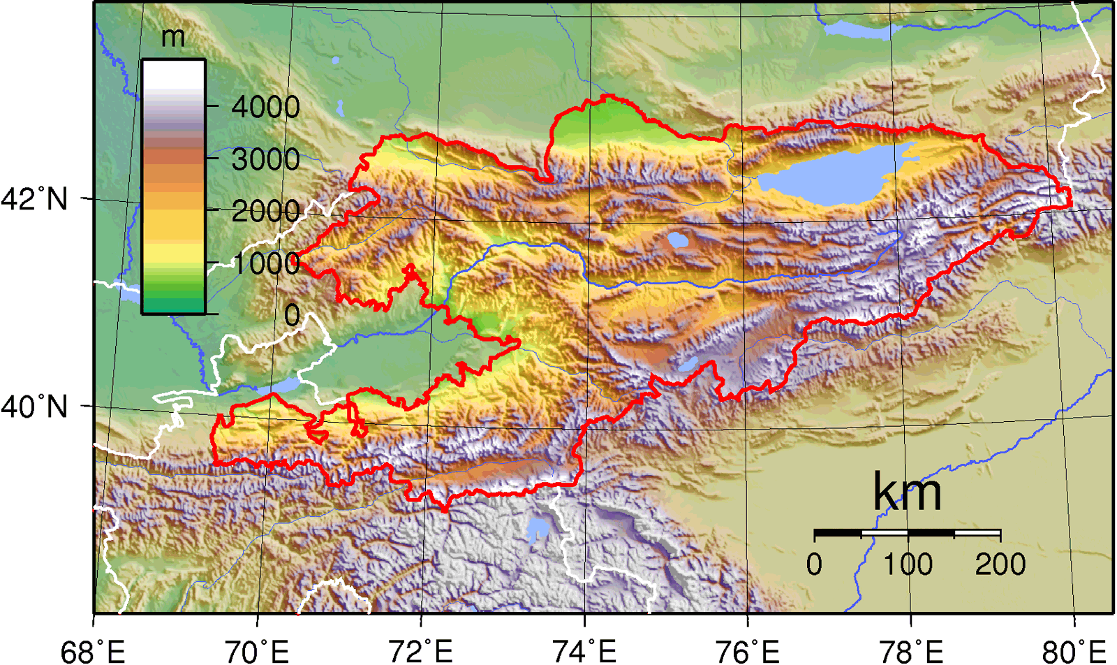Kyrgyzstan Topography •