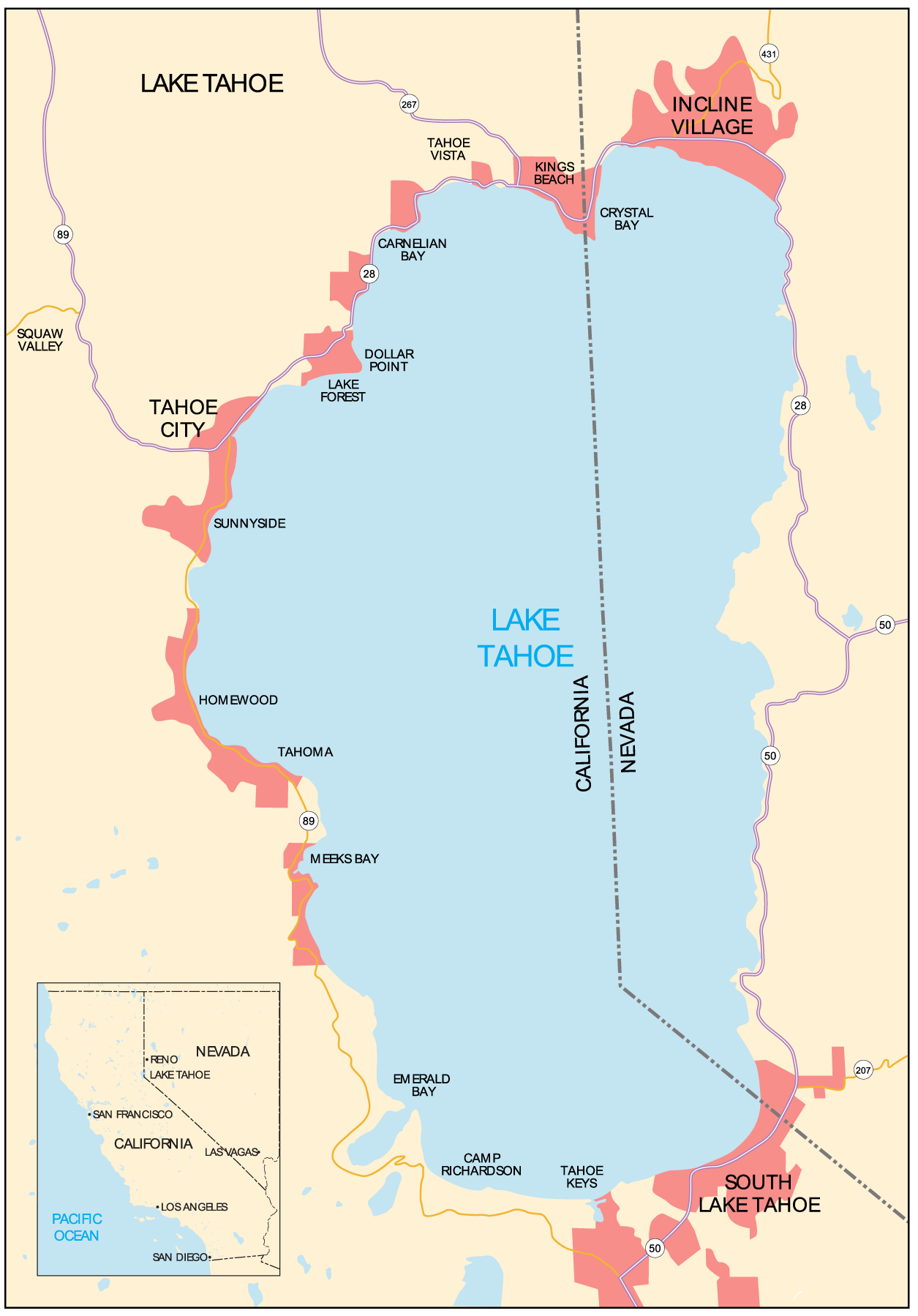 Lake Tahoe Map