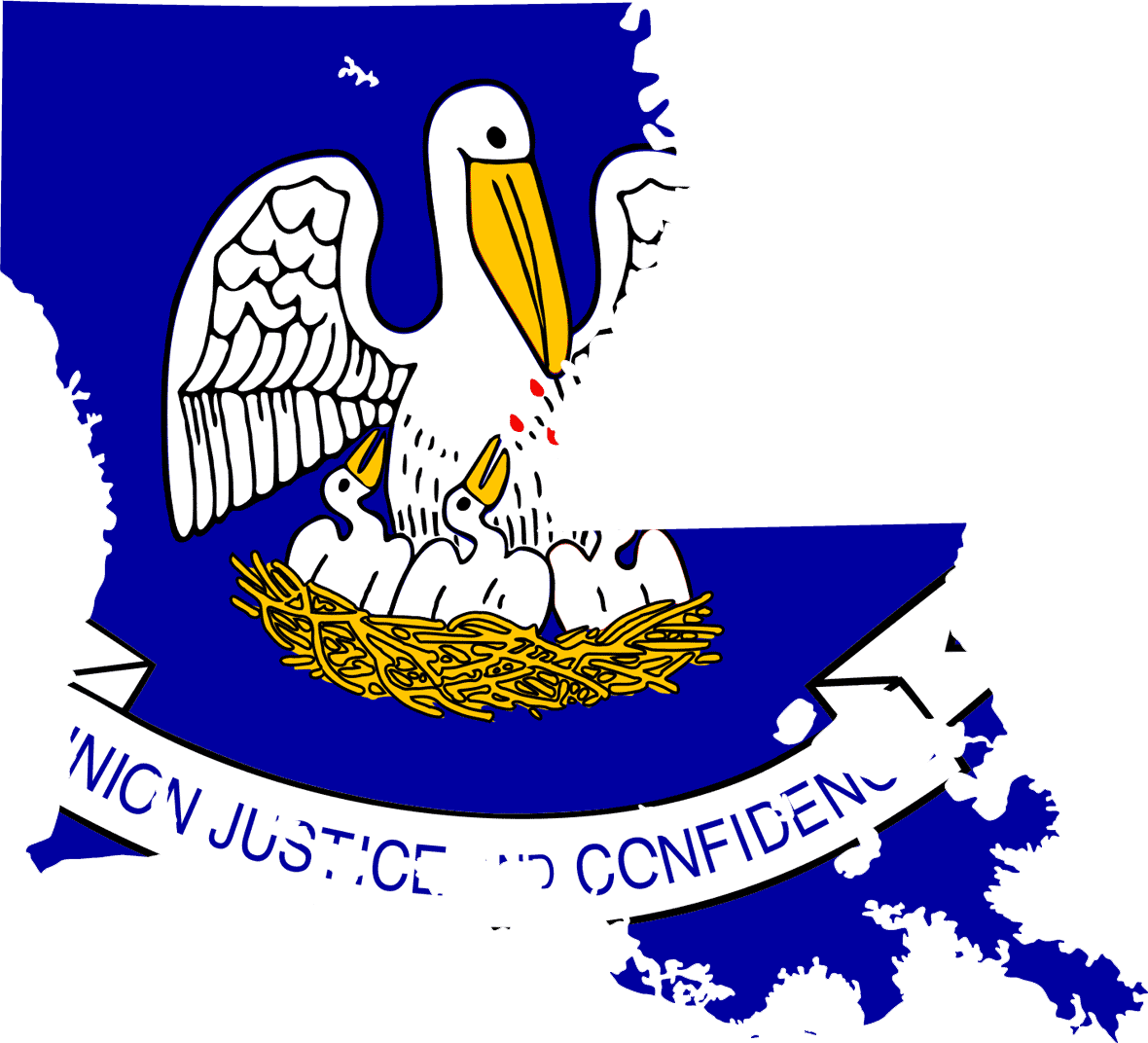Louisiana Flag Map •