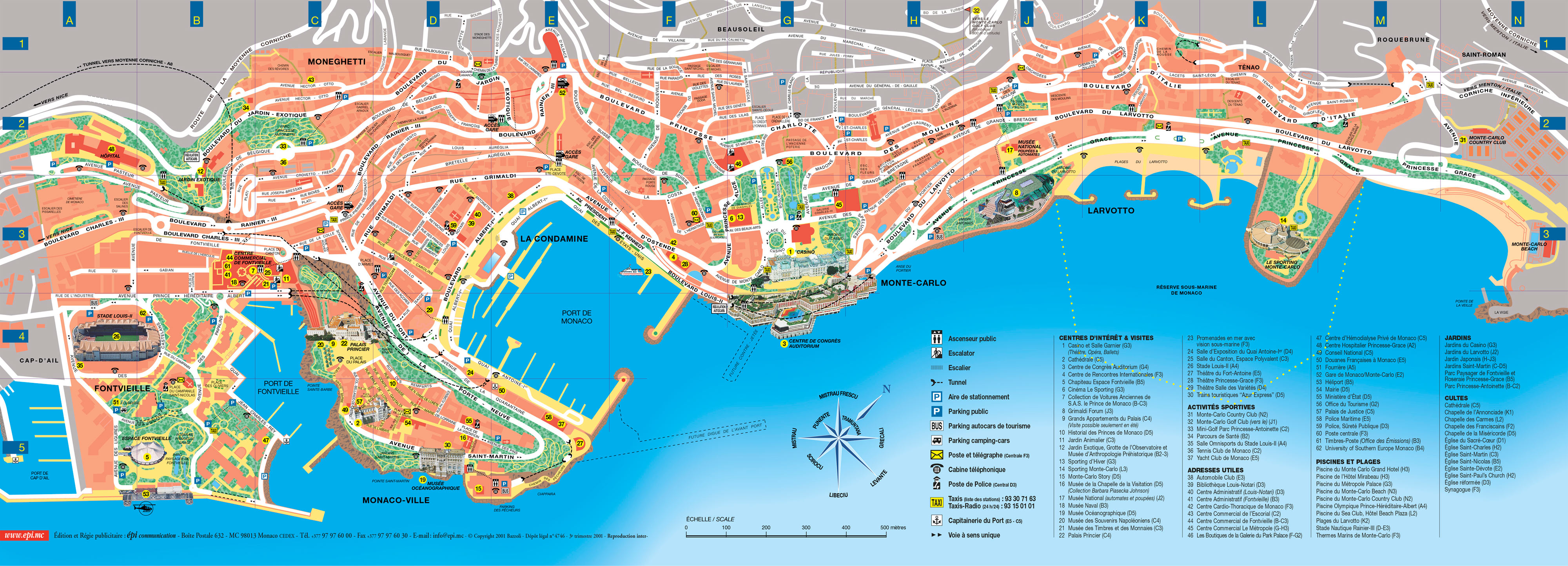 Tourist Map Monaco •