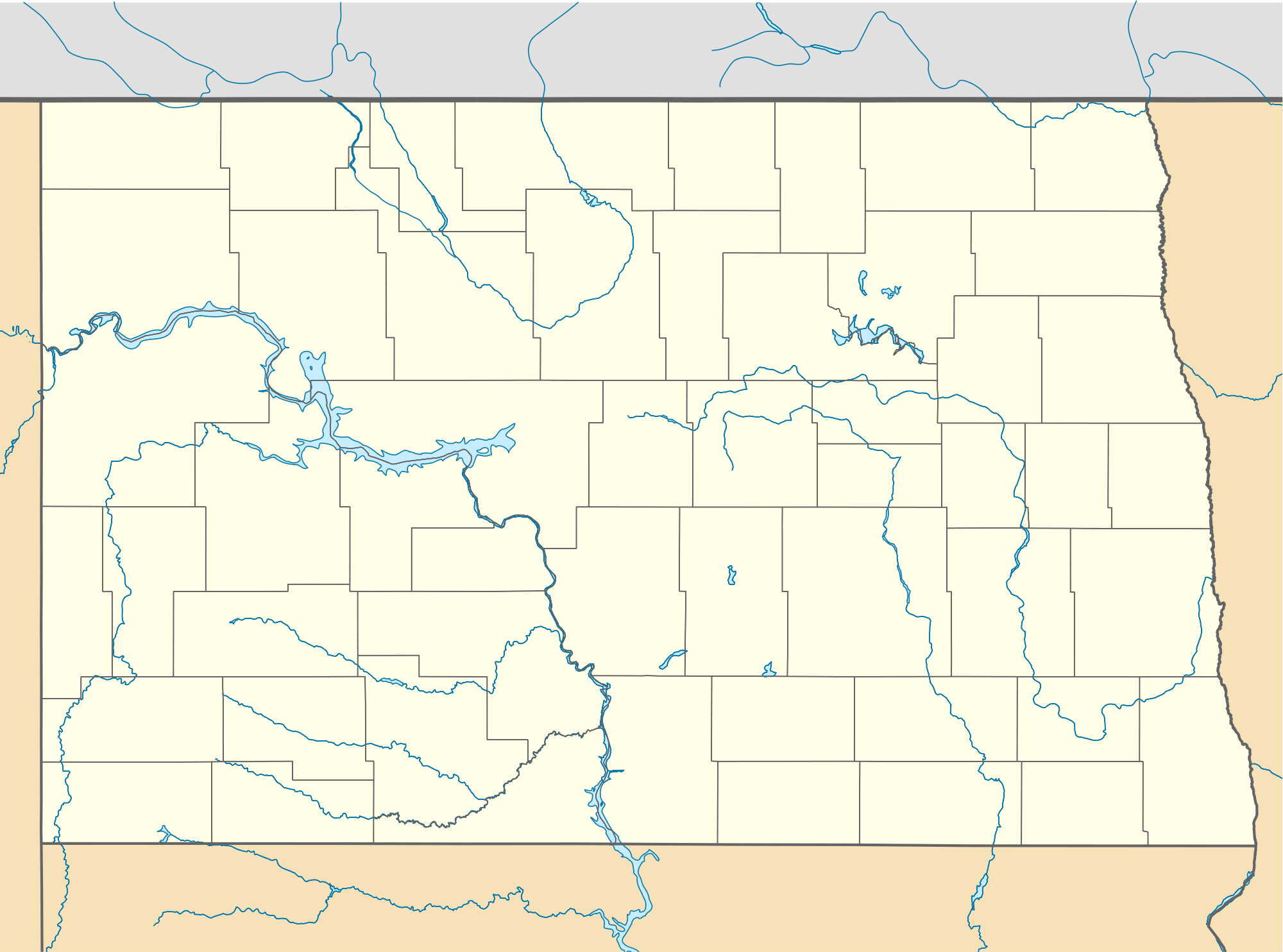 Usa North Dakota Location Map •