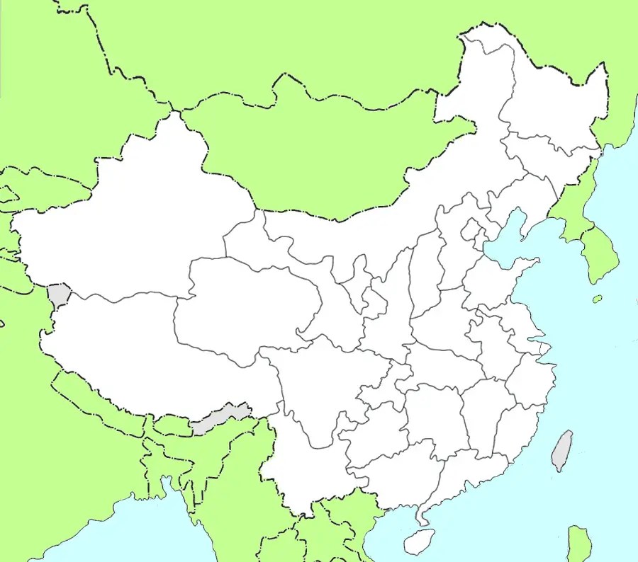 China Blank Map 2 •