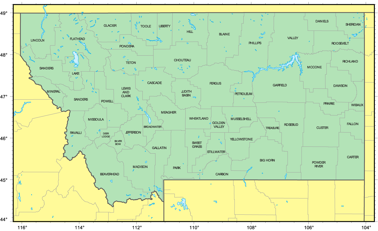 Montana Map Of Counties And Towns Interactive Map