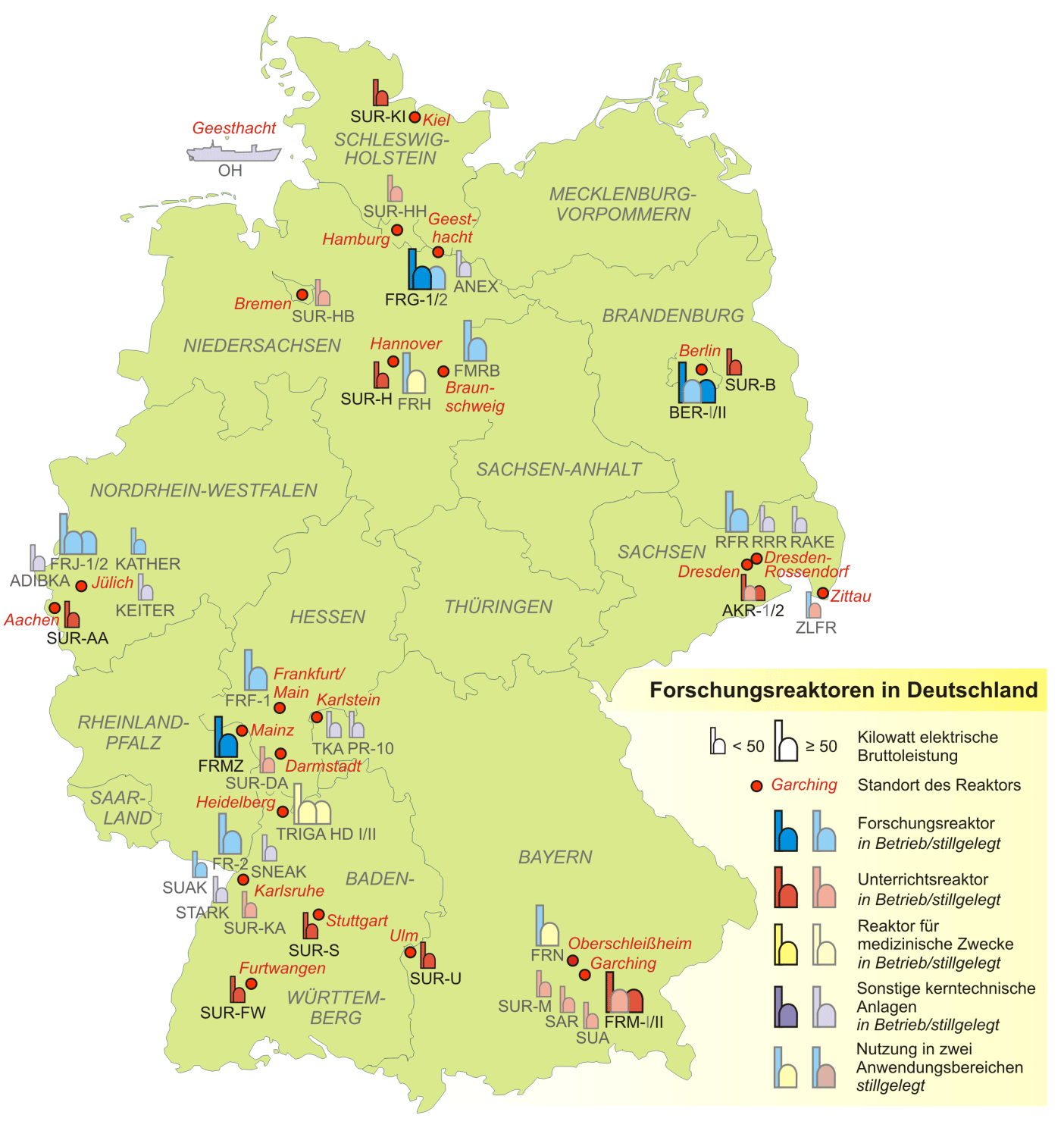 Kerncentrales Duitsland Kaartoos Forschungsreaktoren In Deutschland •
