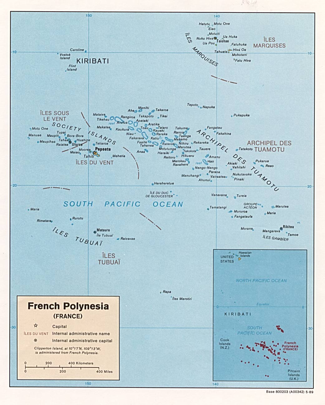 French Polynesia Map •