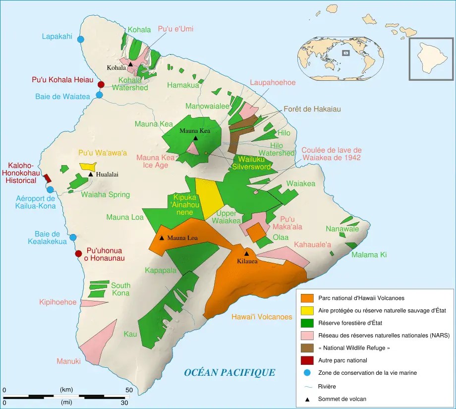Hawaii Island Protected Areas Map Fr •