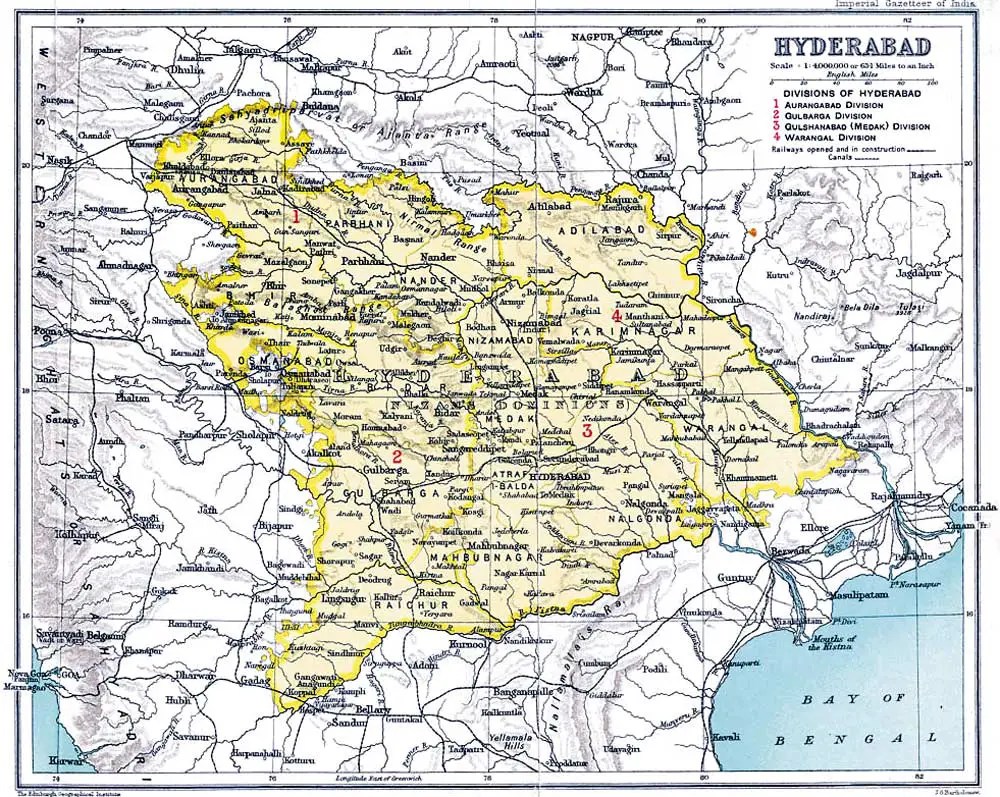 Historical Map of Hyderabad •
