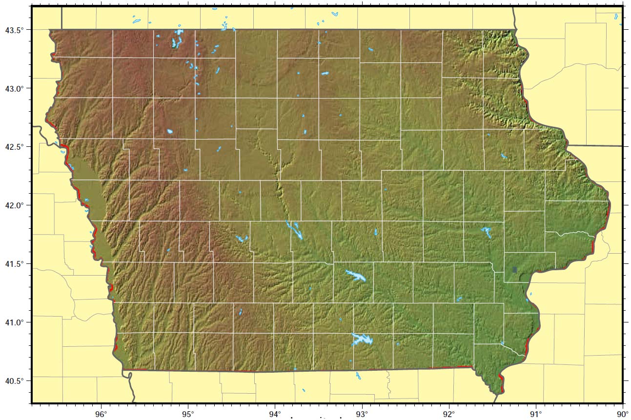 Iowa Relief Map •