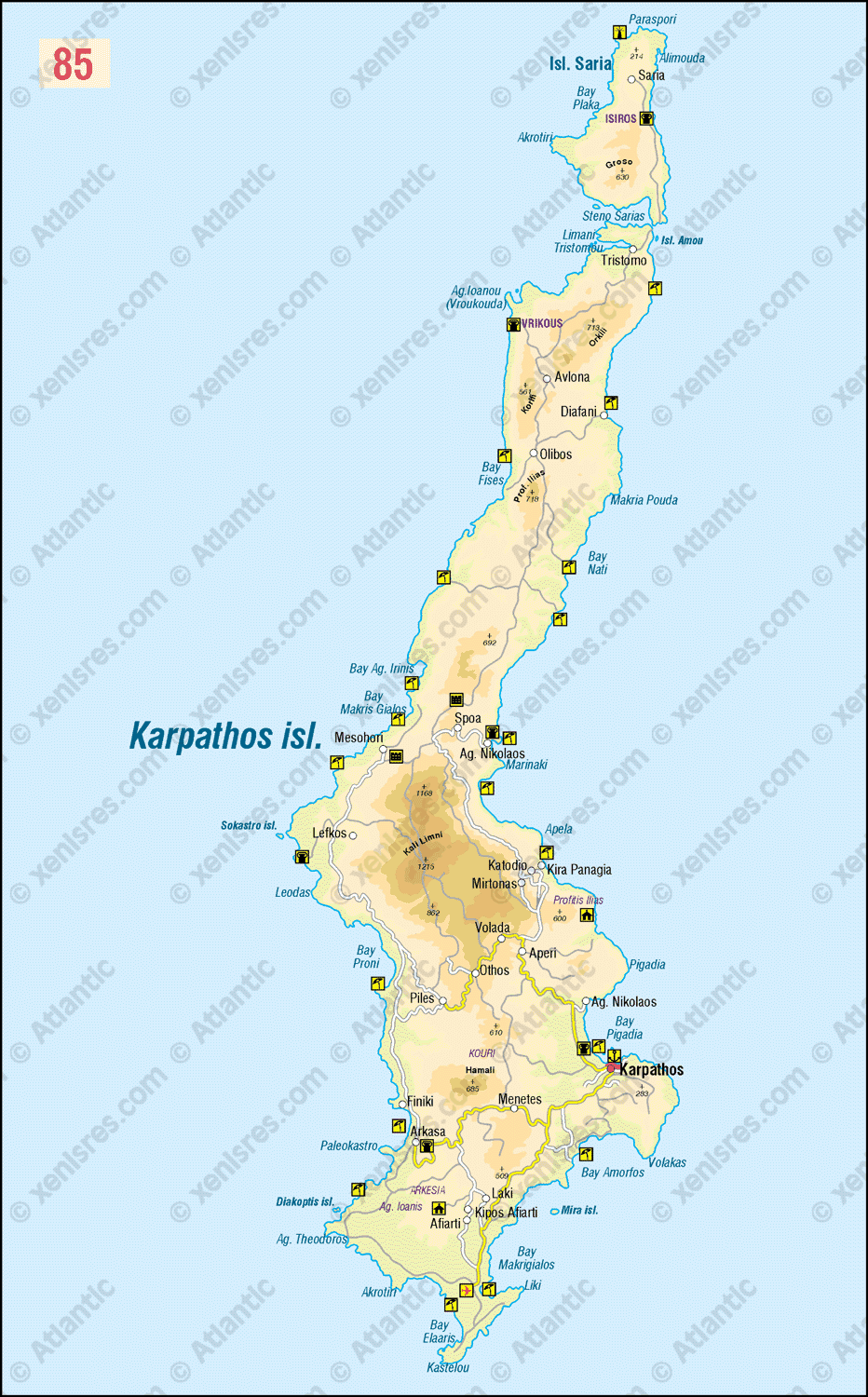 Karpathos Griechenland Karte Karpathos Island •