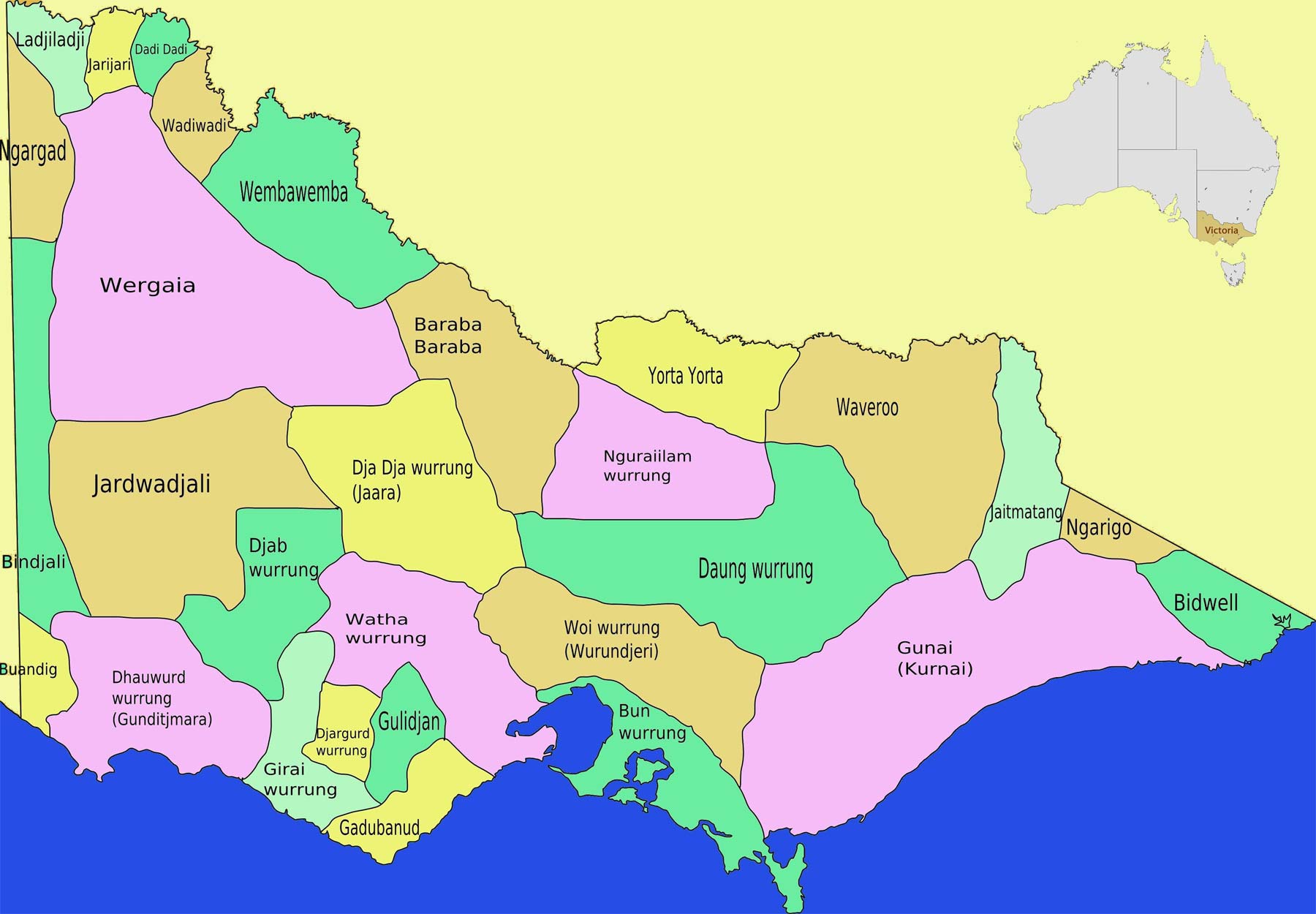 Language Map of Victoria •