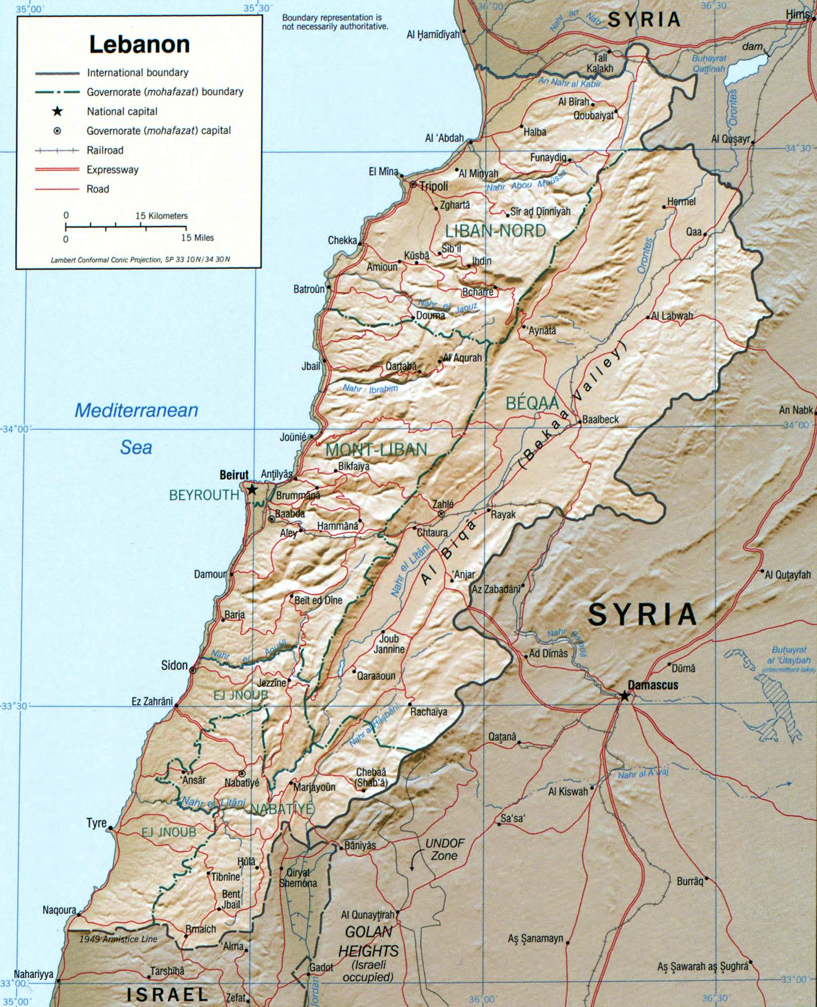 Lebanon 2002 Cia Map •