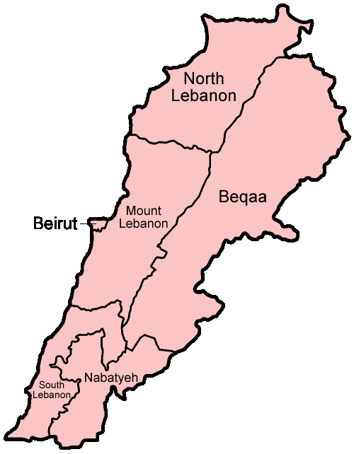 Lebanon Governorates English •